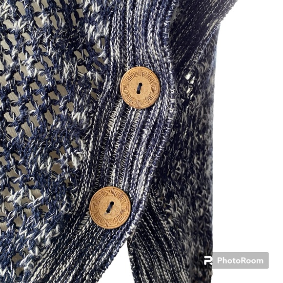 Lot: Tickled Teal Striped Cardigan & Dress Barn Cowl Neck Knit Sweater sz LG EUC - Picture 13 of 15